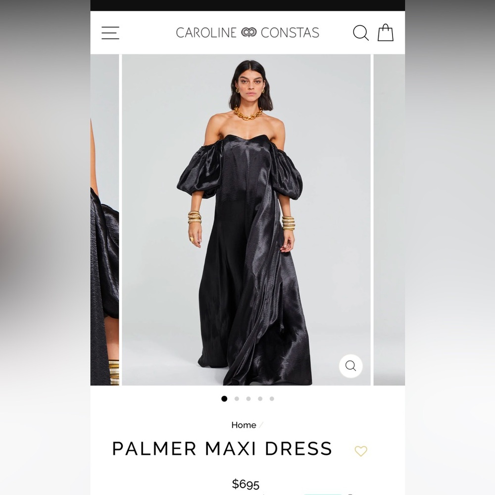 Caroline Constas Black Palmer Dress